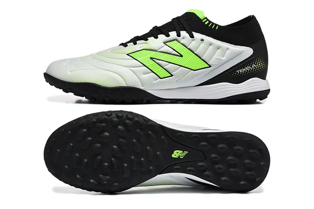 New Balance Tekela White Green Bas-Coupé Synthétique Supérieur Souterrain Moldé Conical-Stud Outsole Turf Chaussures de Football 9