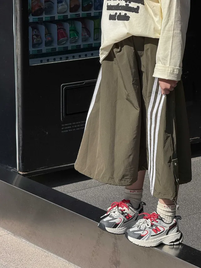 New Balance سولة أبيض رمادي طبقي شبكي-صناعي علوي سميك حذاء رياضي 19