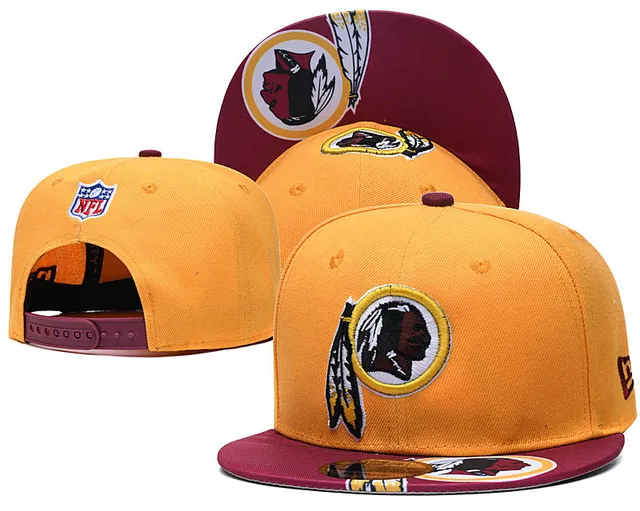 New Era Washington Team Logo Gold and Burgundy Snapback Baseball Cap 2
