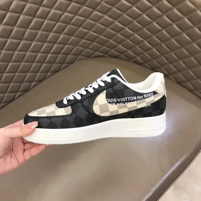 Nike Air Force 1 Checkerboard Preto e Bege Tênis Lifestyle 2