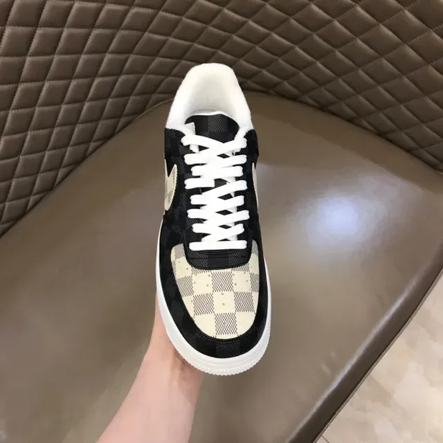 Nike Air Force 1 Checkerboard Preto e Bege Tênis Lifestyle 4