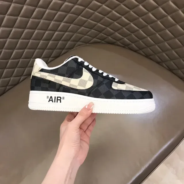 Nike Air Force 1 Checkerboard Preto e Bege Tênis Lifestyle 5