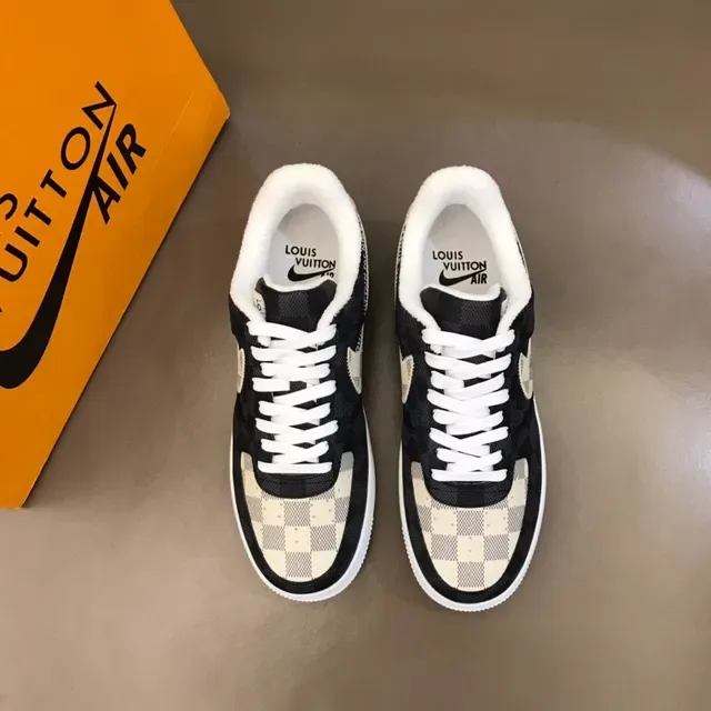 Nike Air Force 1 Checkerboard Preto e Bege Tênis Lifestyle 8
