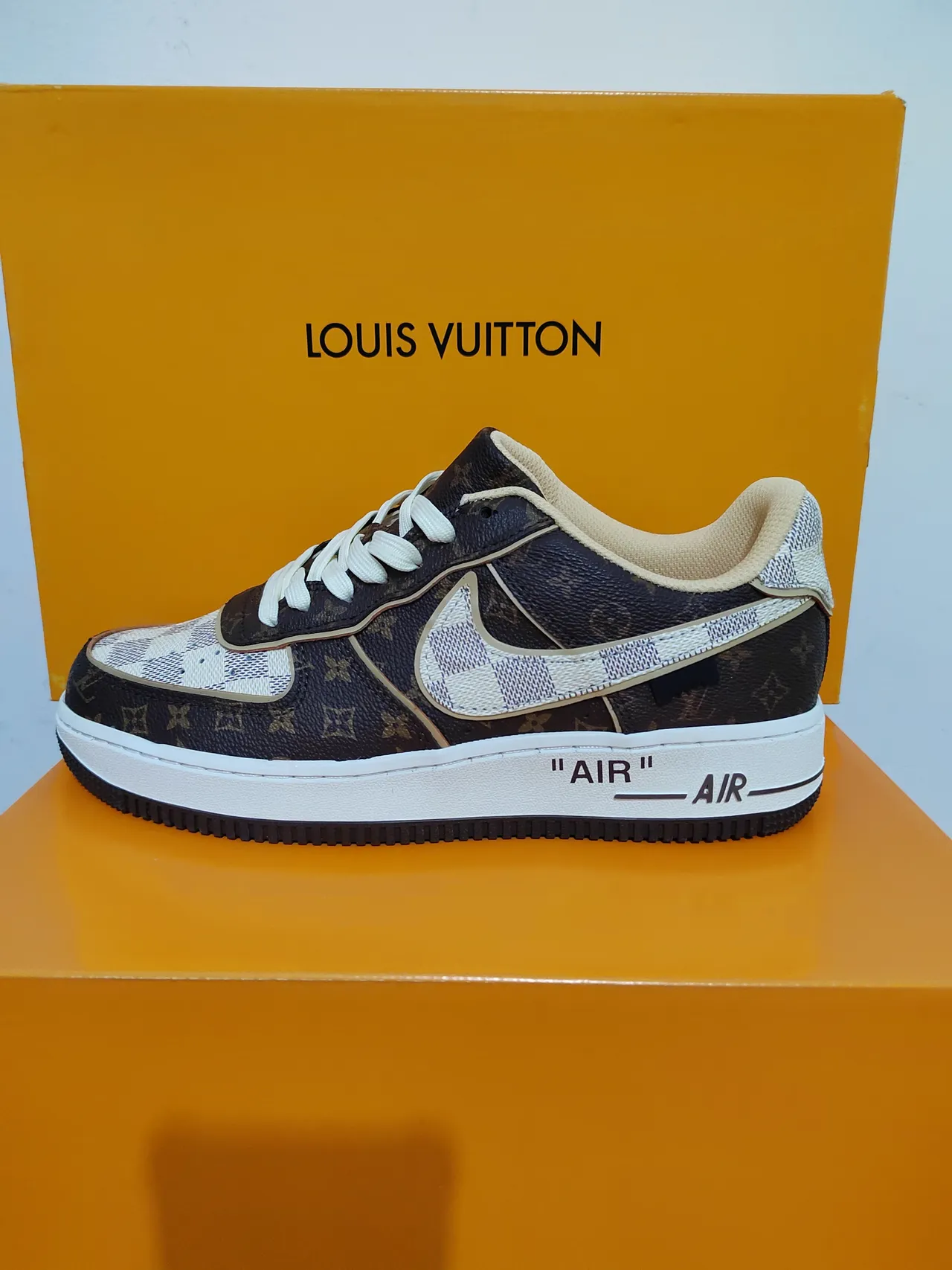 Nike Air Force 1 Louis Vuitton Monogram Checkerboard Lifestyle Sneakers 2