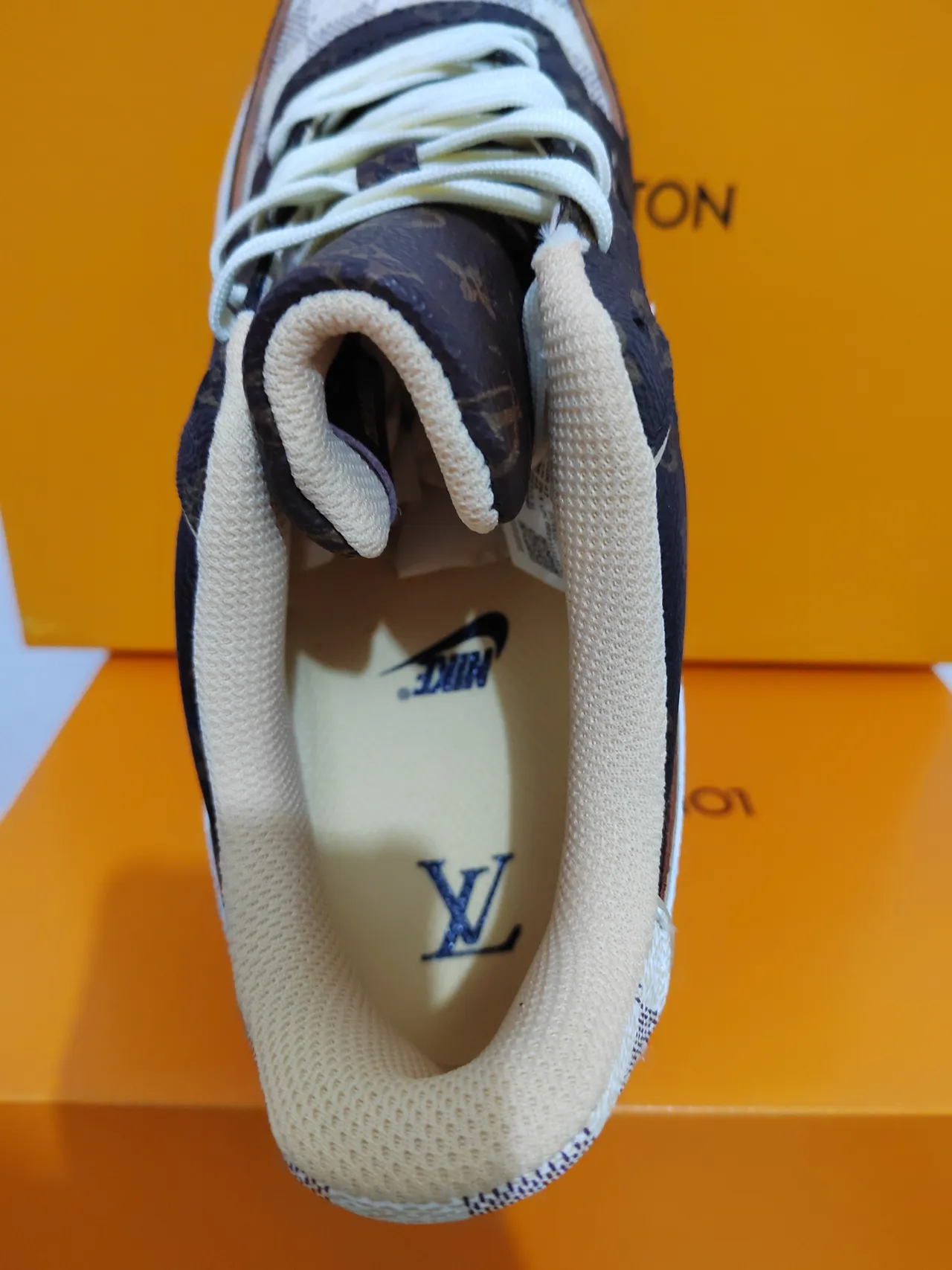 Nike Air Force 1 Louis Vuitton Monogram Checkerboard Lifestyle Sneakers 5
