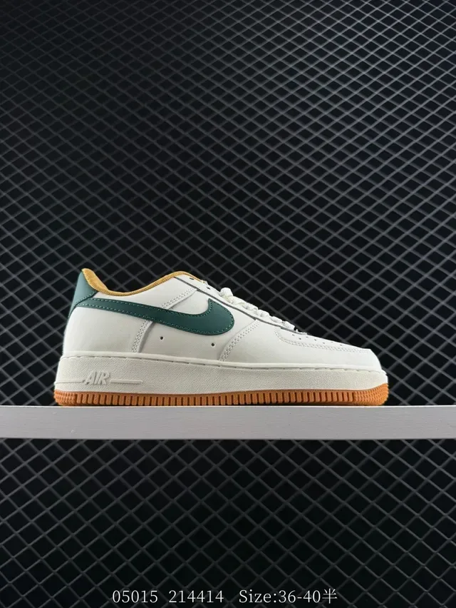 Nike Air Force 1 Low Off-White Green Gum Lifestyle Sneakers 4