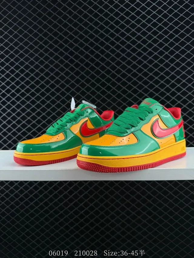 Nike Air Force 1 Multicolor Glossy Patent Leather Lifestyle Sneakers 3