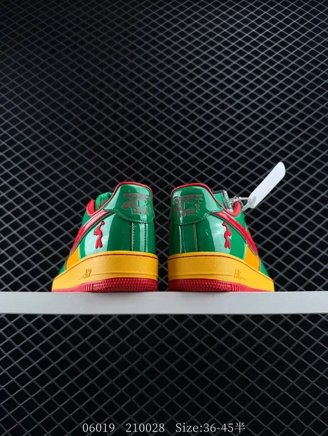 Nike Air Force 1 Multicolor Glossy Patent Leather Lifestyle Sneakers 4