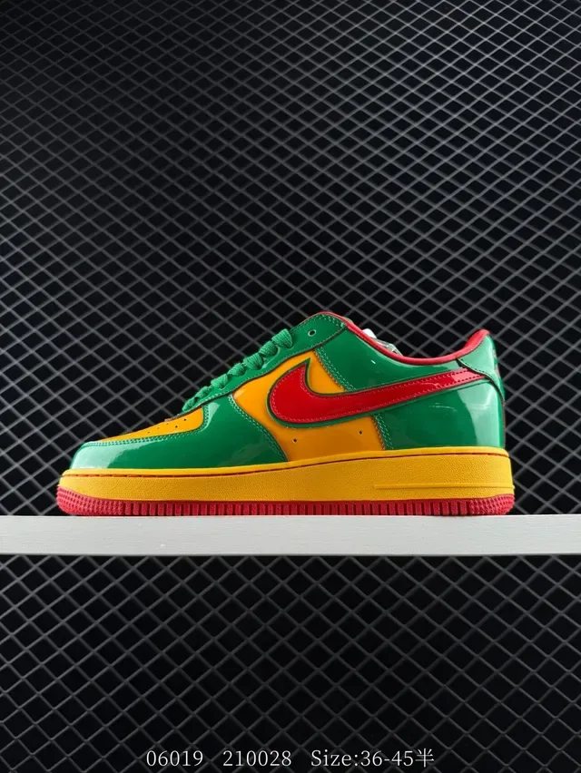 Nike Air Force 1 Multicolor Glossy Patent Leather Lifestyle Sneakers 6