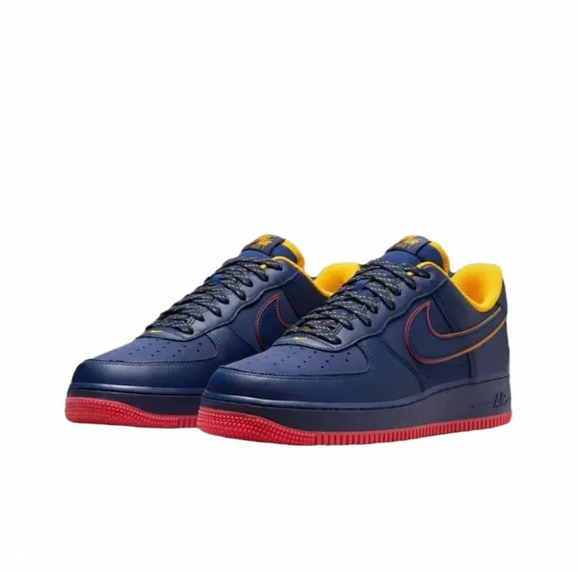 Nike Air Force 1 Navy Red Yellow Lifestyle Sneakers 4