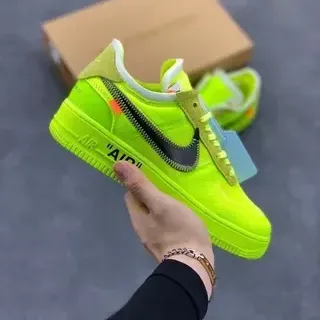 Nike Air Force 1 Off-White Neon Lime Lifestyle Sneakers