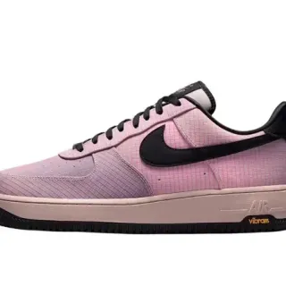 Nike Air Force 1 Pink Grid Black Swoosh Lifestyle Sneakers