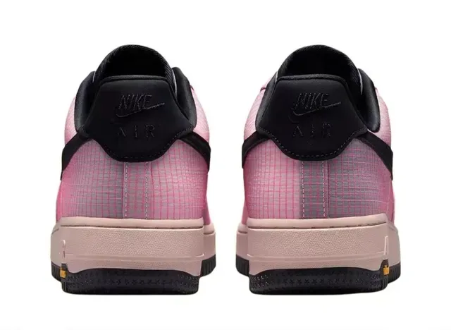 Nike Air Force 1 Sneakers Lifestyle Rose Grid Noir avec Swoosh 3