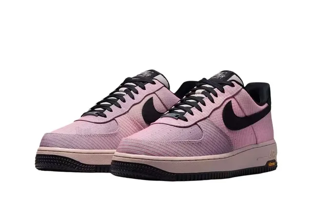 Nike Air Force 1 Sneakers Lifestyle Rose Grid Noir avec Swoosh 5