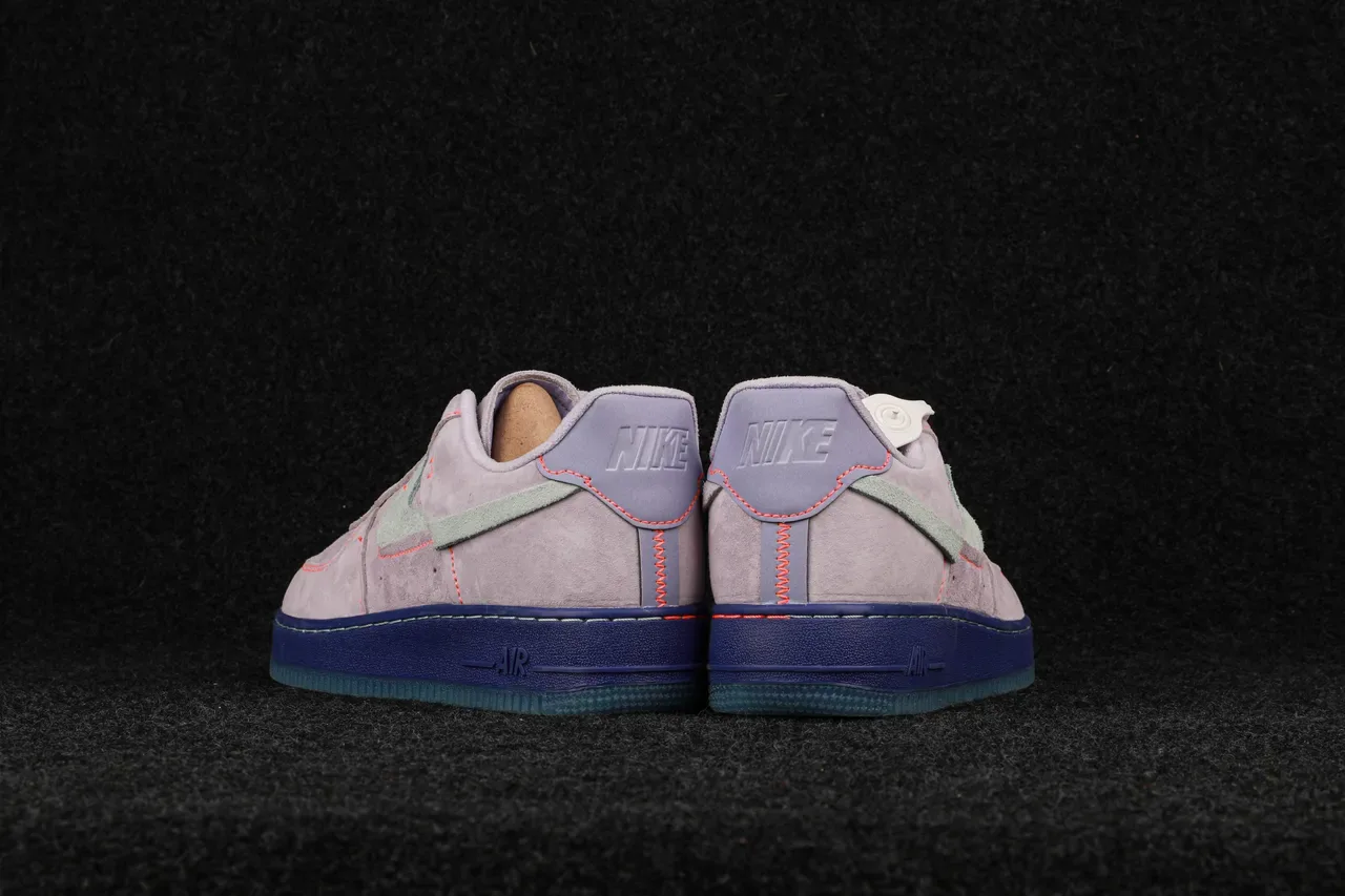 Nike Air Force 1 Purple Blue Suede Upper Contrast Stitching Lifestyle Sneakers 7