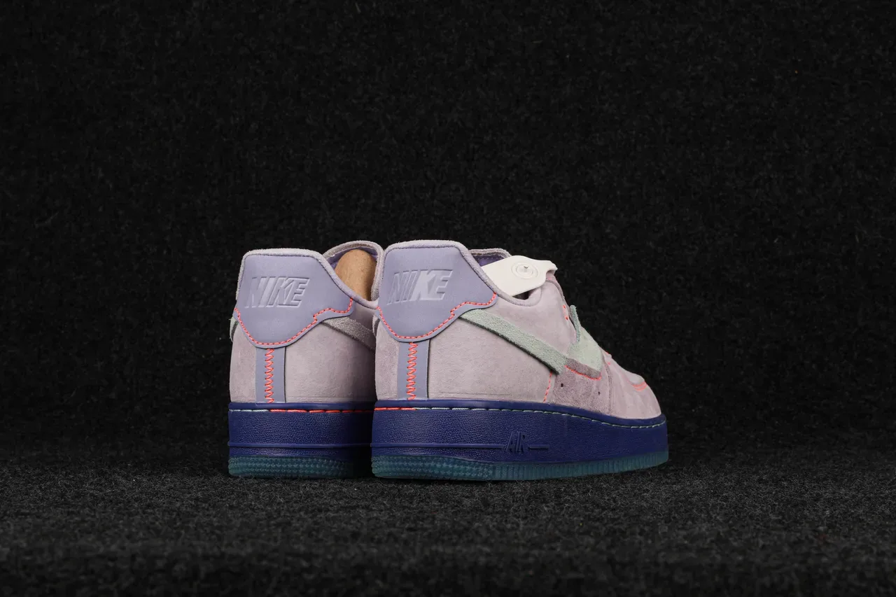 Nike Air Force 1 Purple Blue Suede Upper Contrast Stitching Lifestyle Sneakers 8
