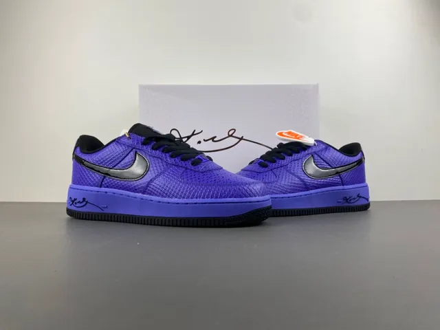 Nike Air Force 1 Purple Snakeskin Texture Lifestyle Sneakers 13