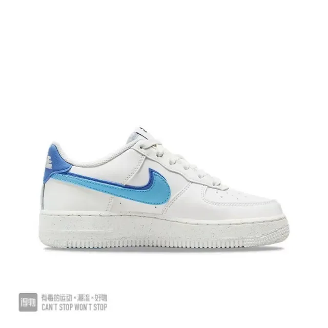 Nike Air Force 1 أبيض وأزرق فاتح أحذية أسلوب حياة 6