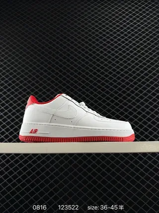 Nike Air Force 1 White and Red Lifestyle Sneakers 2