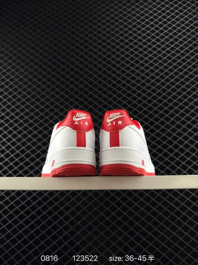 Nike Air Force 1 White and Red Lifestyle Sneakers 4
