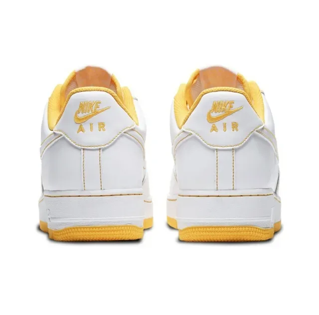 Nike Air Force 1 White and Yellow baskets lifestyle 5