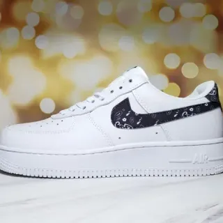 Nike Air Force 1 White Bandana-Print Lifestyle Sneakers