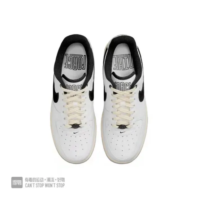 Nike Air Force 1 Blanc Noir Gomme Lifestyle Sneakers 5