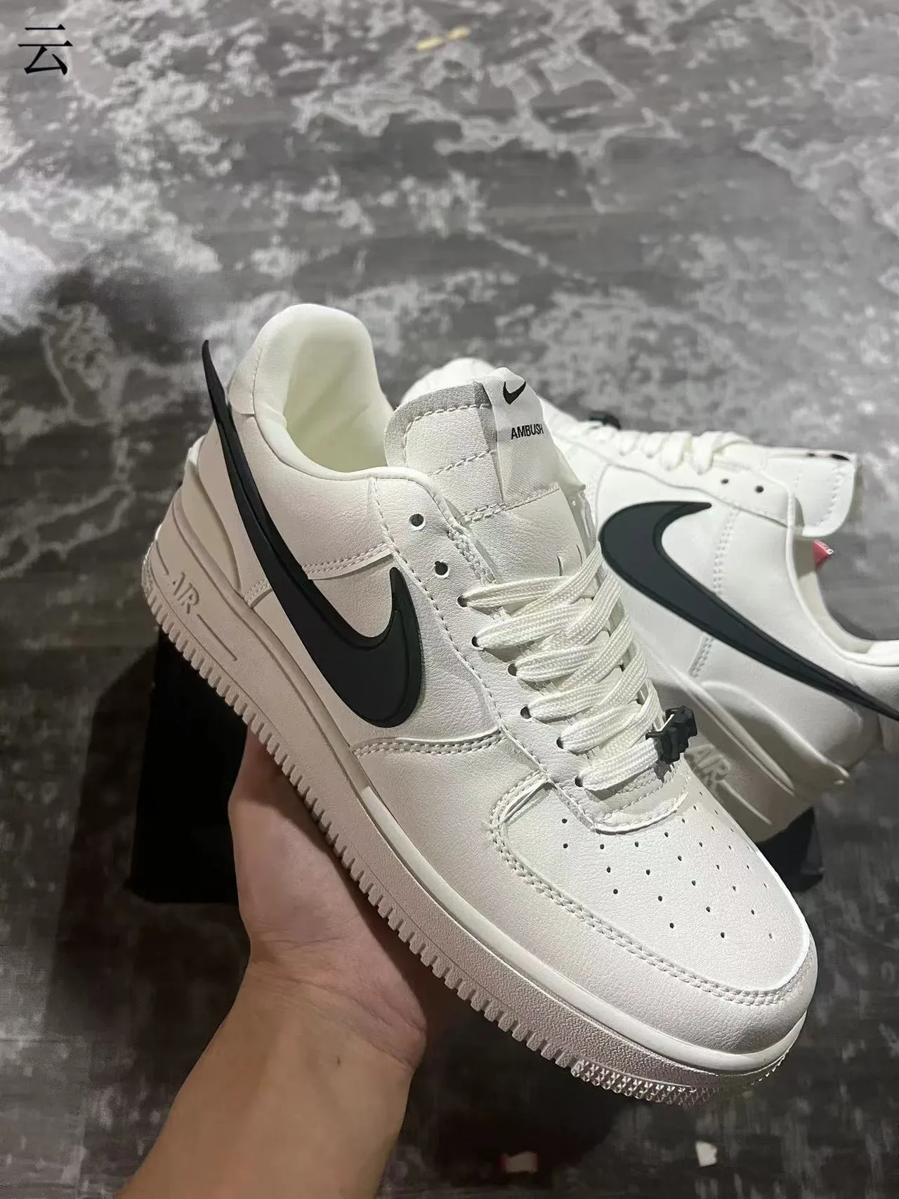 Nike Air Force 1 White Black Swoosh Lifestyle Sneakers 2