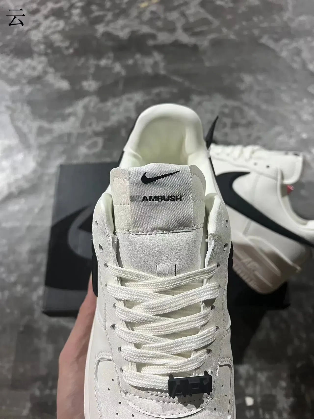 Nike Air Force 1 White Black Swoosh Lifestyle Sneakers 4