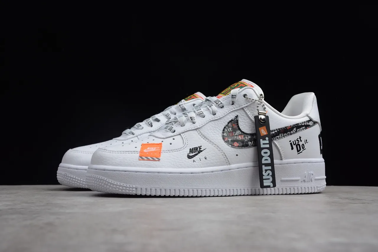 Nike Air Force 1 White Just Do It Graphic Lifestyle Sneakers 6