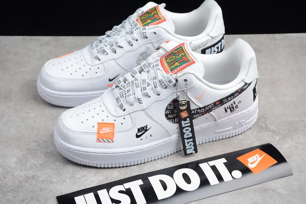 Nike Air Force 1 White Just Do It Graphic Lifestyle Sneakers 19