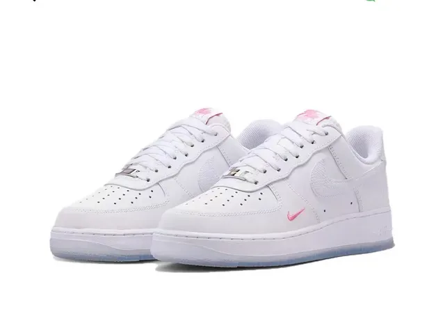 Nike Air Force 1 White Pink Swoosh Lifestyle Sneakers 5