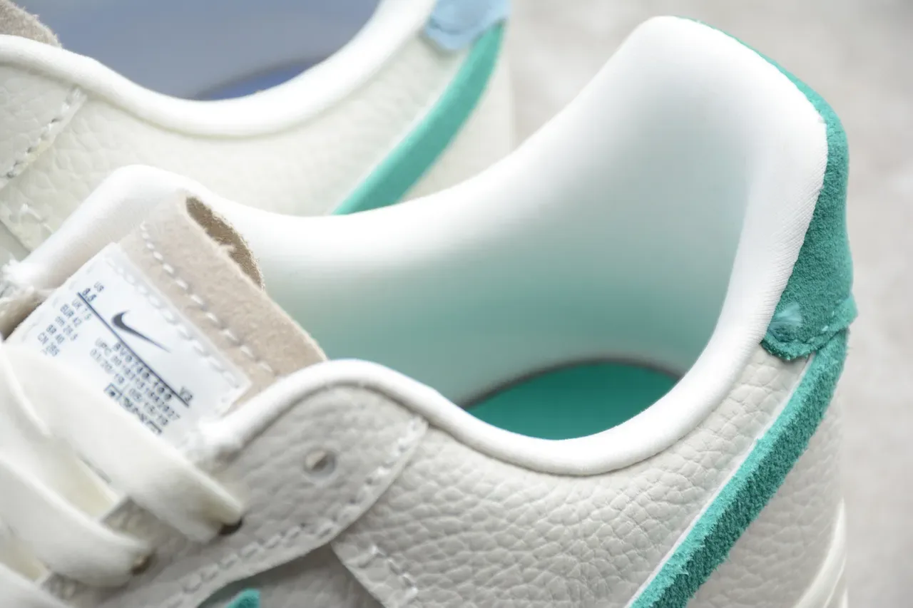Nike Air Force 1 White Teal Suede Lifestyle Sneakers 8