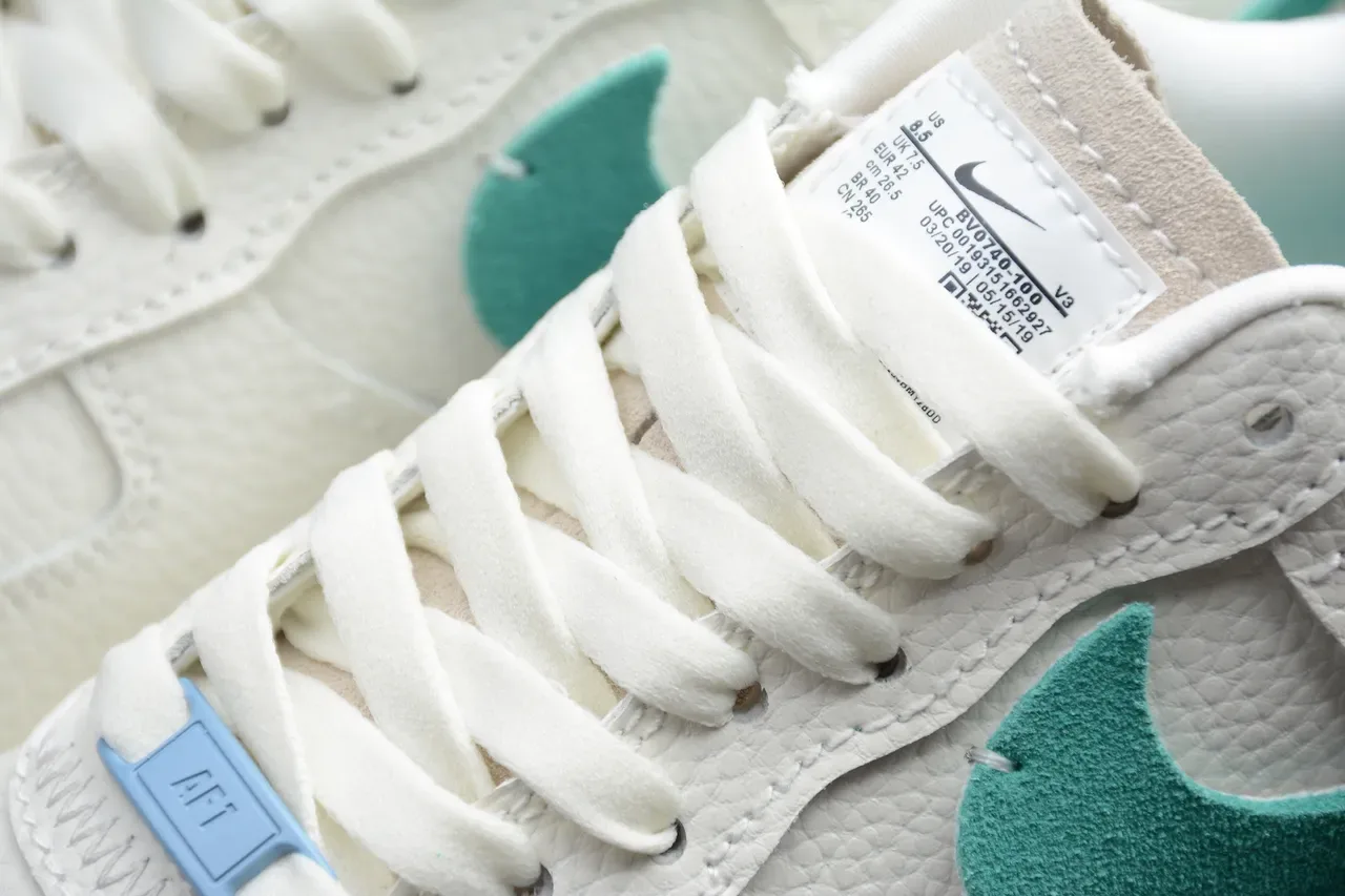 Nike Air Force 1 White Teal Suede Lifestyle Sneakers 9