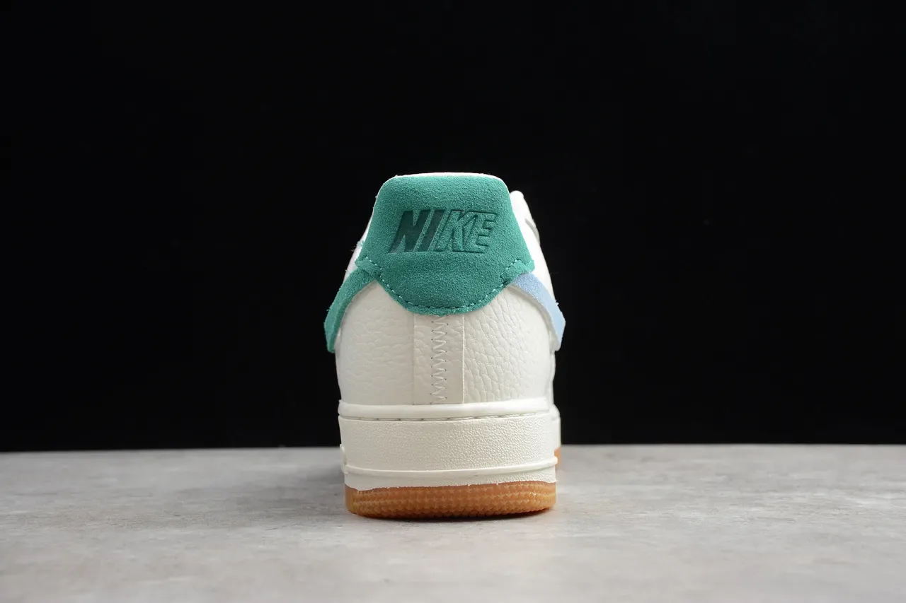 Nike Air Force 1 White Teal Suede Lifestyle Sneakers 12