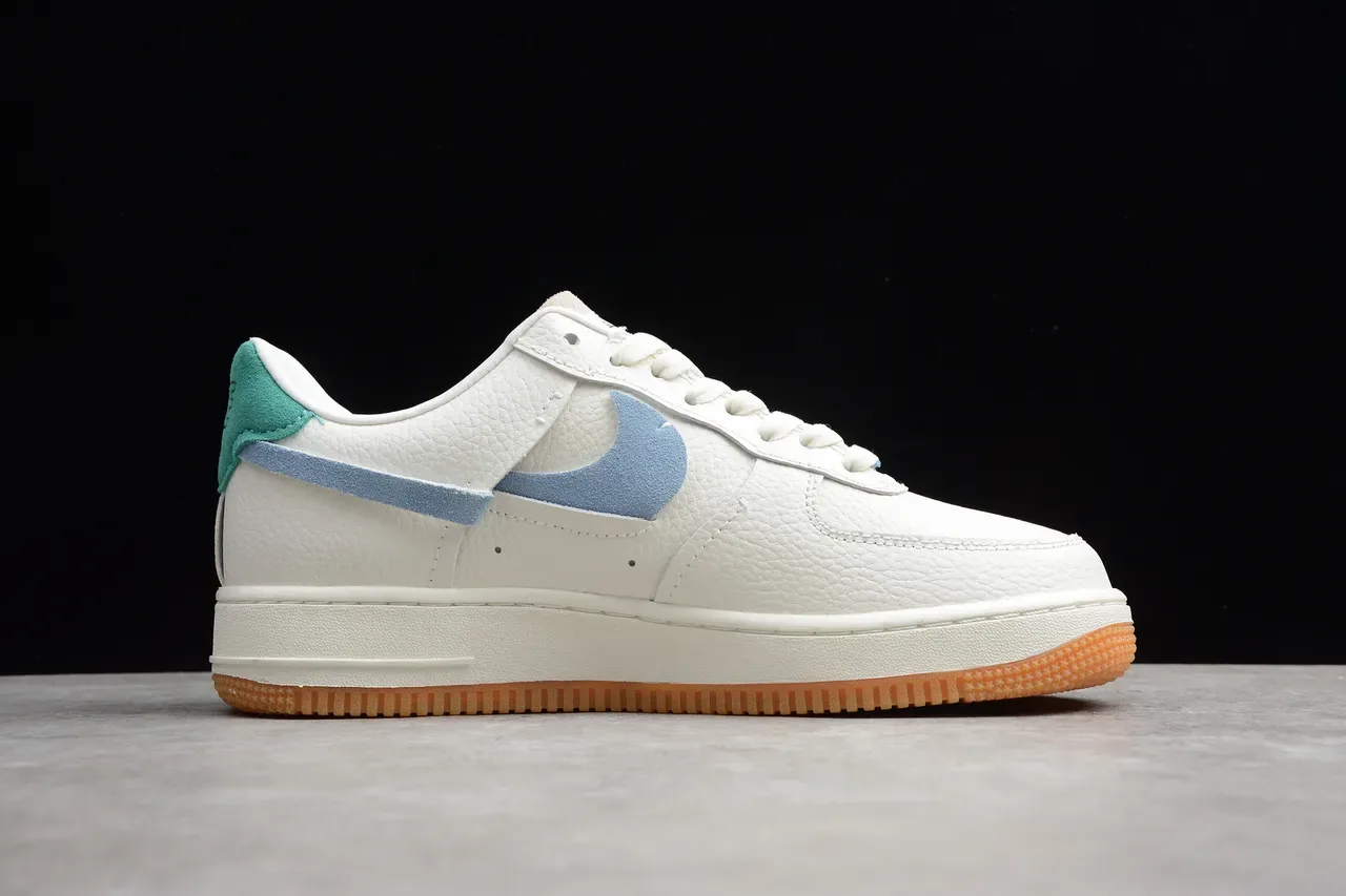 Nike Air Force 1 White Teal Suede Lifestyle Sneakers 15