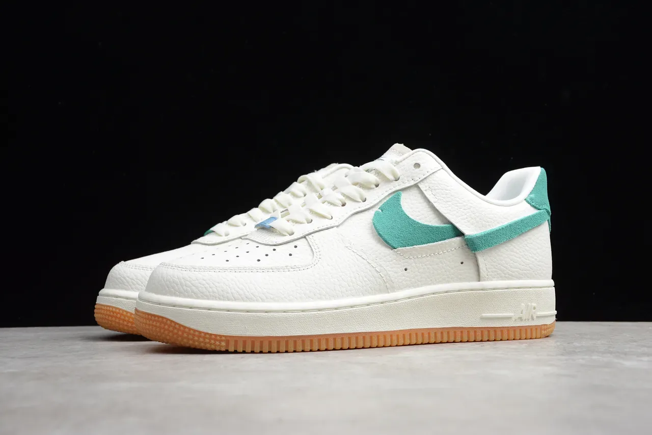 Nike Air Force 1 White Teal Suede Lifestyle Sneakers 16