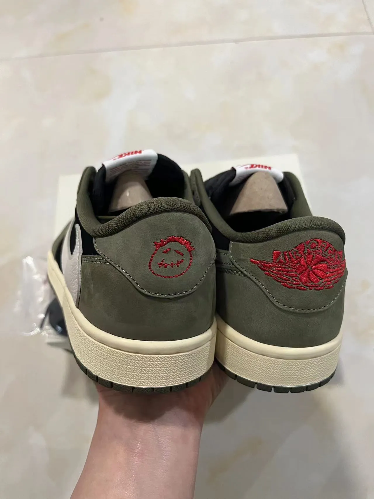 Nike Air Jordan 1 Army Green Black Olive Suede Textile Base Lifestyle Sneakers 8