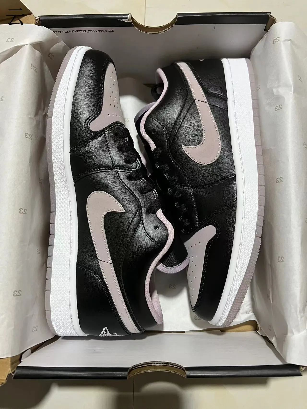 Nike Air Jordan 1 Low Black Pink Lifestyle Sneakers 2