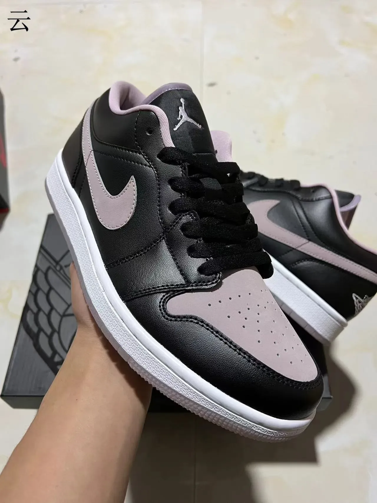 Nike Air Jordan 1 Low Black Pink Lifestyle Sneakers 3