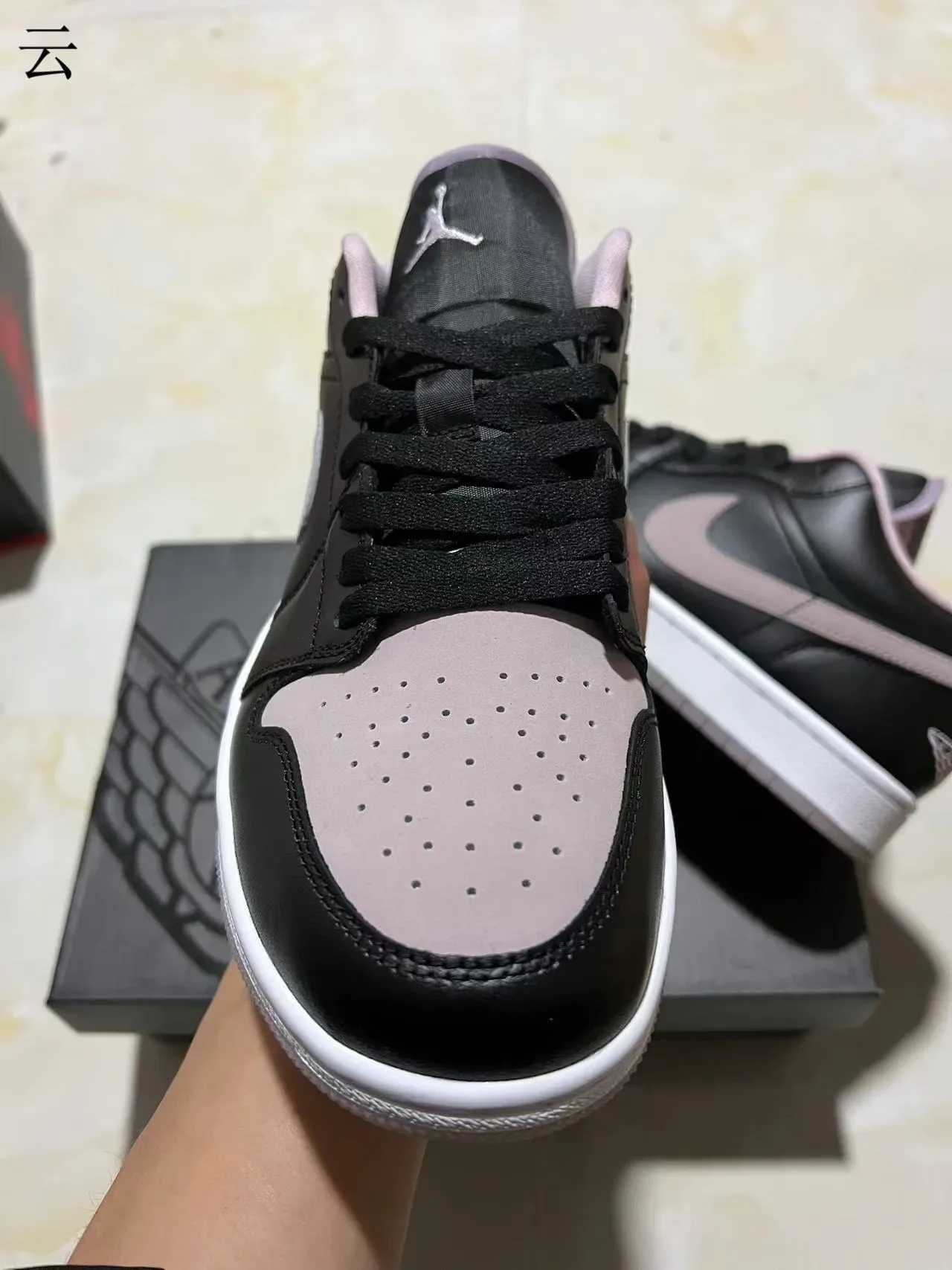Nike Air Jordan 1 Low Black Pink Lifestyle Sneakers 4
