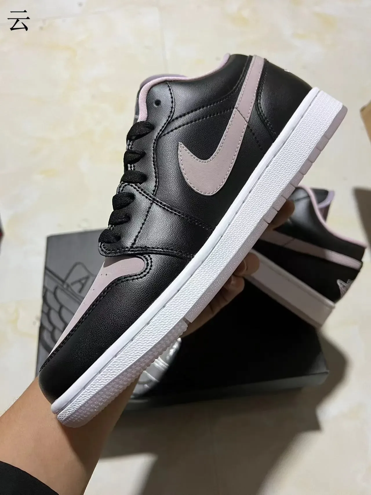 Nike Air Jordan 1 Low Black Pink Lifestyle Sneakers 6