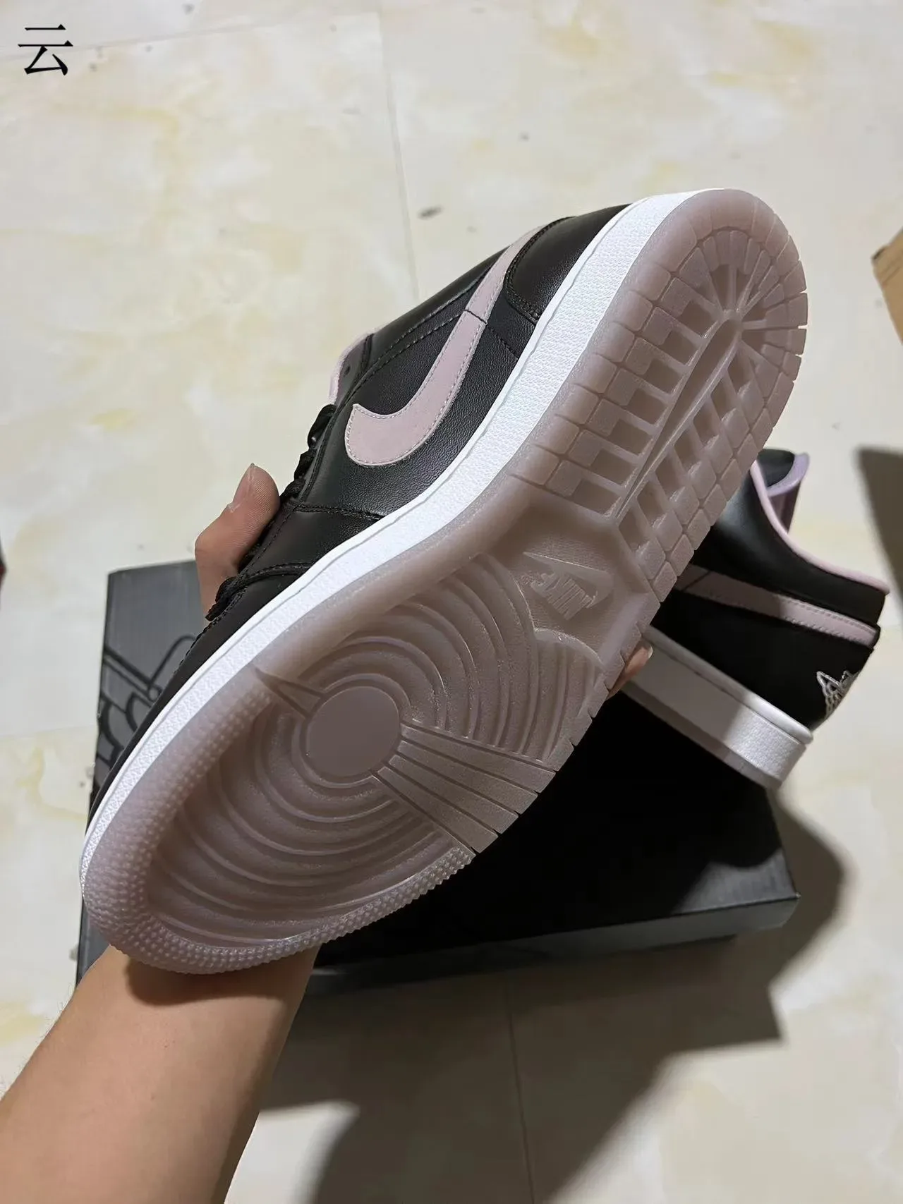 Nike Air Jordan 1 Low Black Pink Lifestyle Sneakers 7