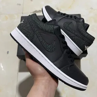 Nike Air Jordan 1 Low Elephant Print Black Lifestyle Sneakers