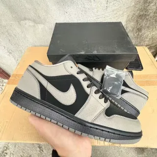 Nike Air Jordan 1 Low Gray and Black Lifestyle Sneakers