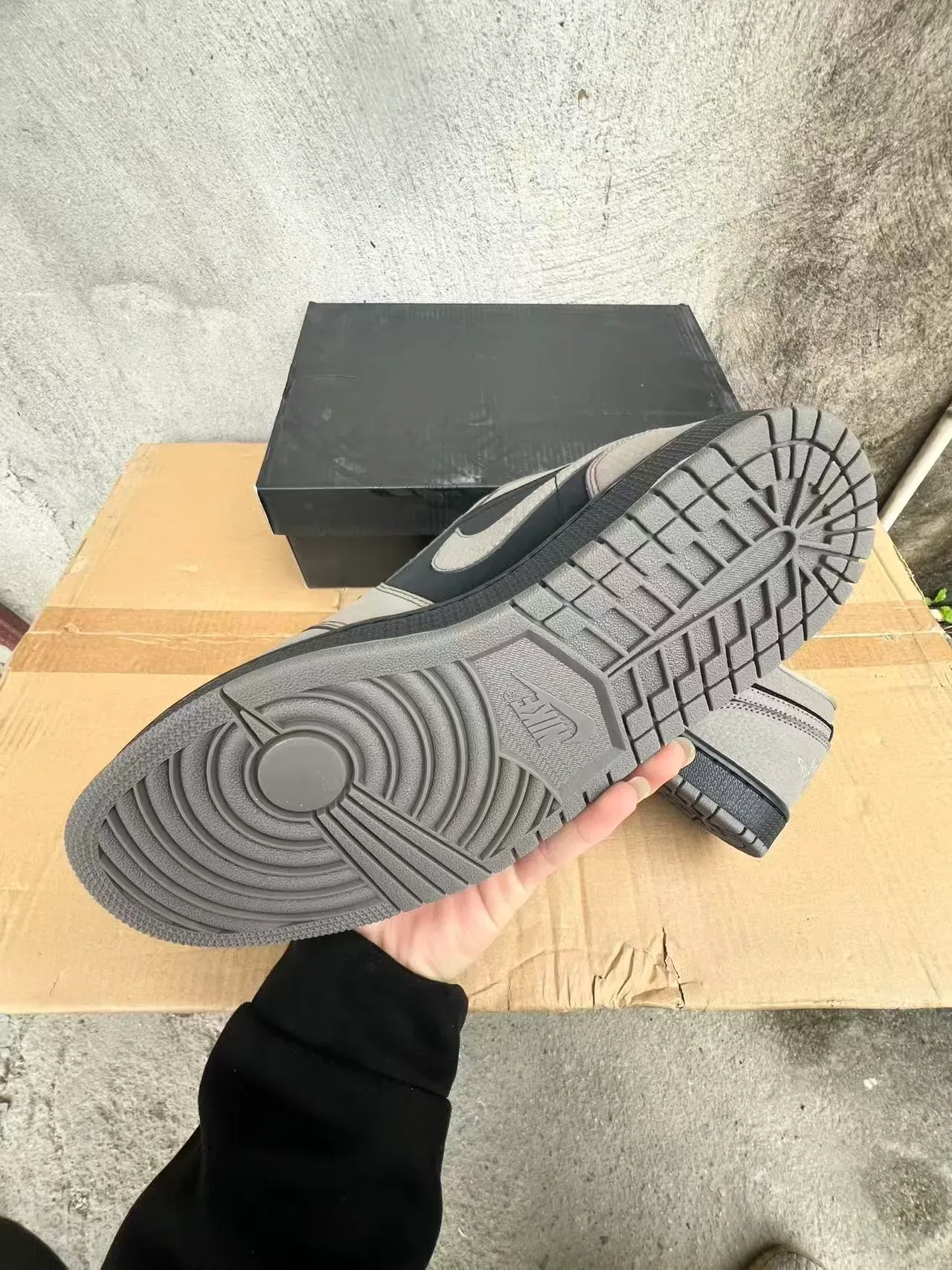 Nike Air Jordan 1 Low Gray and Black Lifestyle Sneakers 6