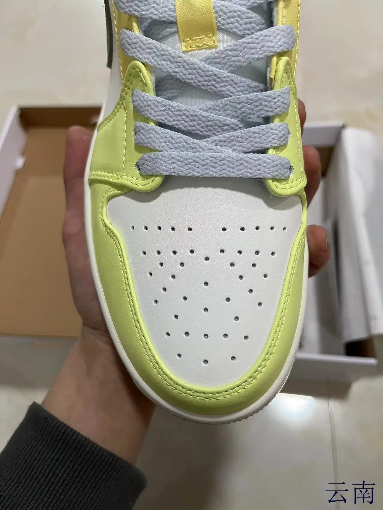 Nike Air Jordan 1 Low Lime Green Olive White Lifestyle Sneakers 4