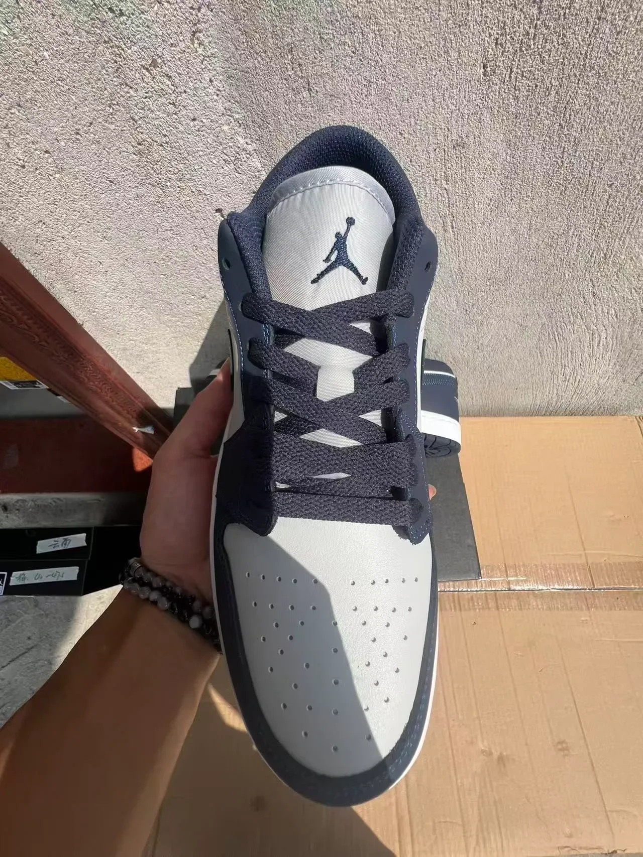Nike Air Jordan 1 Low Navy White Lifestyle Sneakers 3