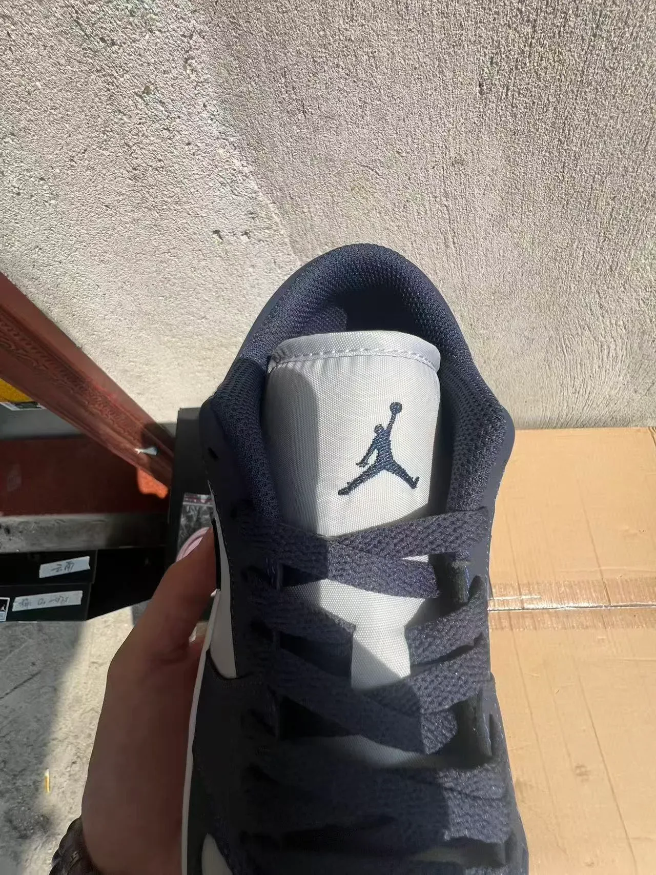 Nike Air Jordan 1 Low Navy White Lifestyle Sneakers 4