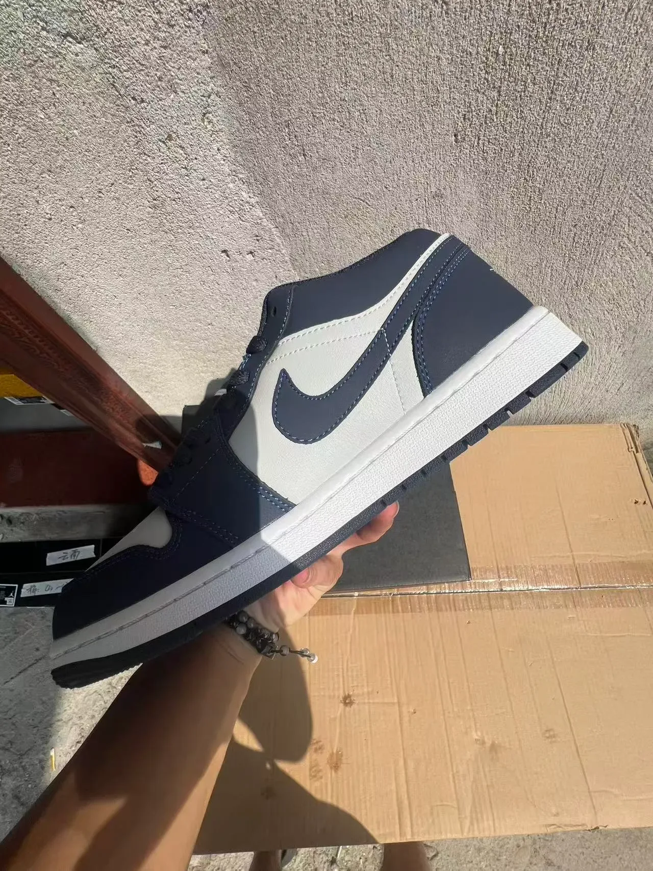 Nike Air Jordan 1 Low Navy White Lifestyle Sneakers 5